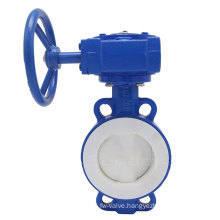 Bundor API CE EAC approved 3 inch DN150 fully PTFE lined seat wafer butterfly valve